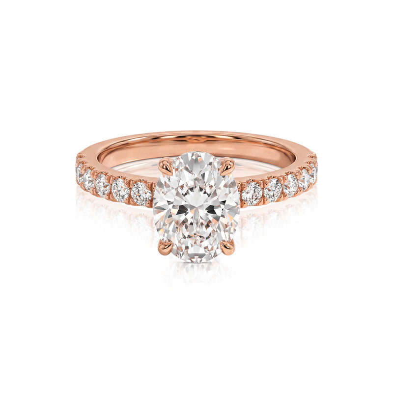 Monet ring in 14K gold with an oval-cut lab-grown diamond
