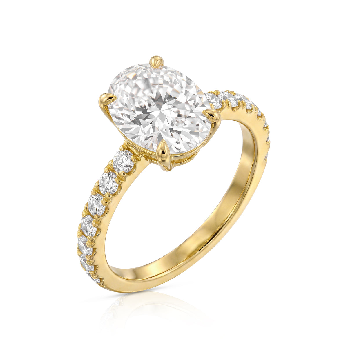 Monet ring in 14K gold with an oval-cut lab-grown diamond