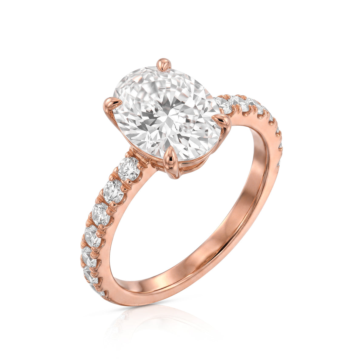 Monet ring in 14K gold with an oval-cut lab-grown diamond