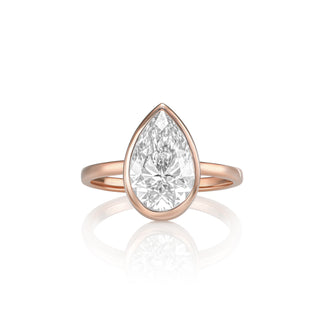 Estelle ring in 14K rose gold with a pear-cut lab-grown diamond