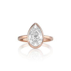Estelle ring in 14K rose gold with a pear-cut lab-grown diamond